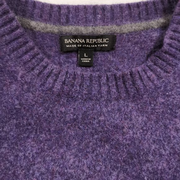 Banana Republic 100% Merino Extra Fine Crewneck Sweater Size L - Picture 2 of 5